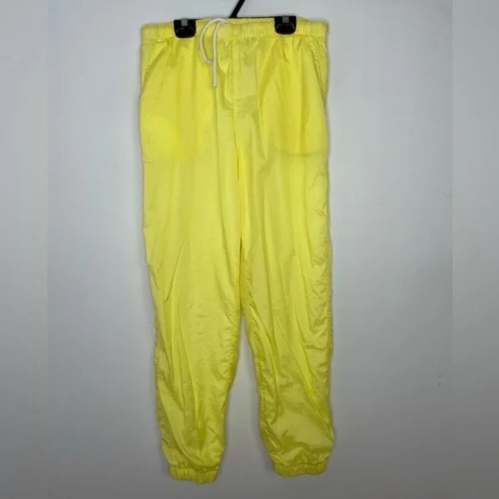 Vintage Ellesse Made in Italy Yellow Nylon Track Pants Women’s M 80s 90s Lined